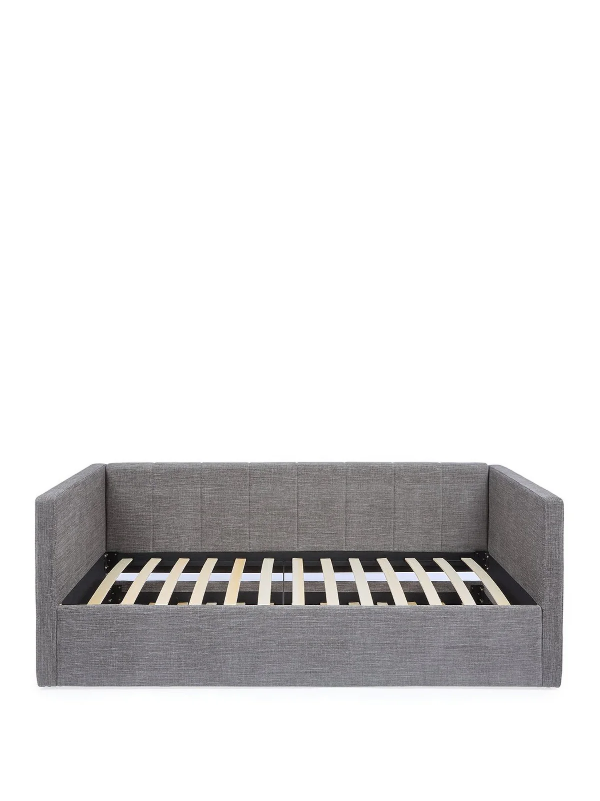 Newport Day Bed With Trundle Dark Grey Fabric Upholstered Bedroom Furniture - Image 2
