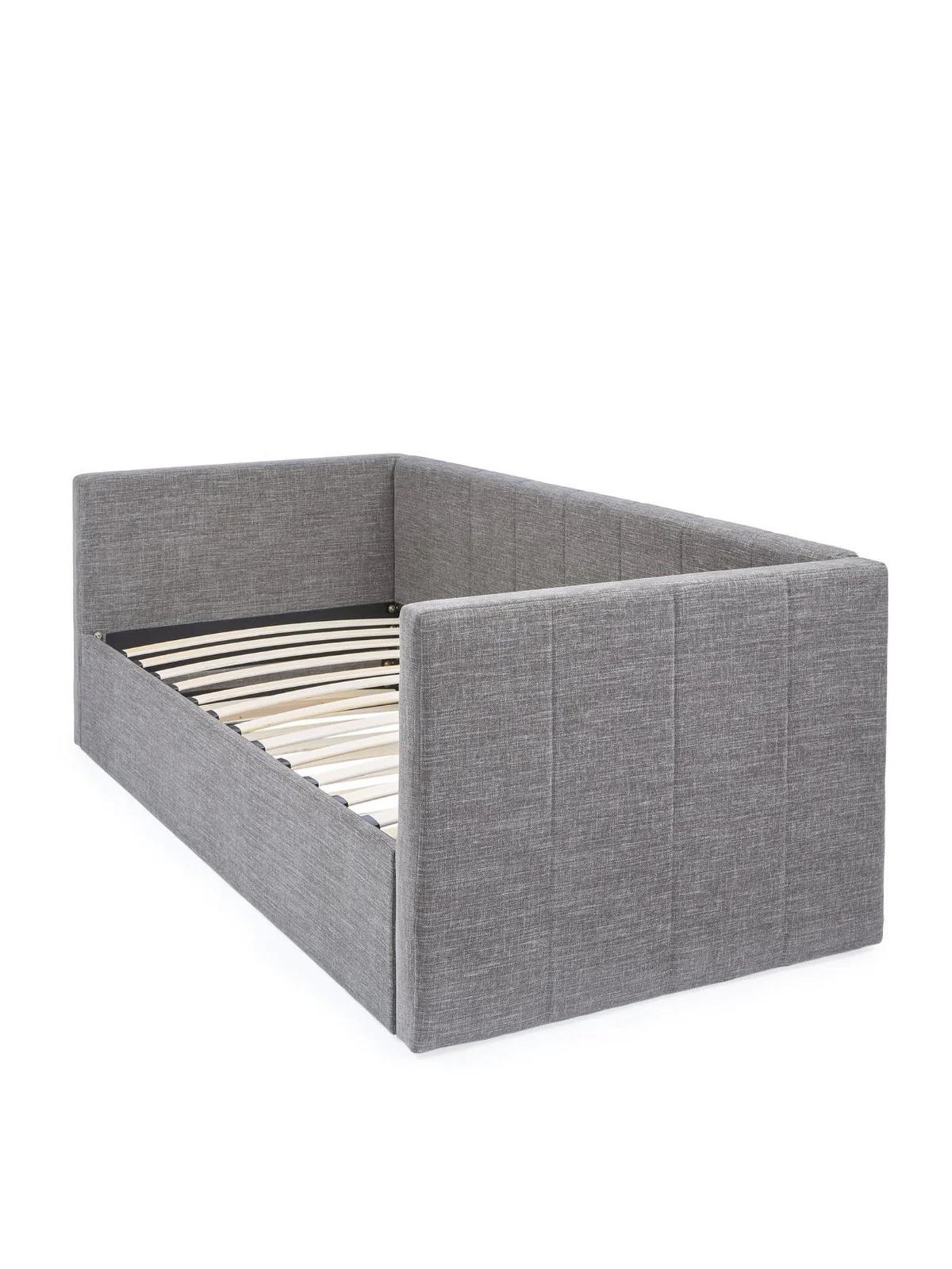 Newport Day Bed With Trundle Dark Grey Fabric Upholstered Bedroom Furniture - Image 3