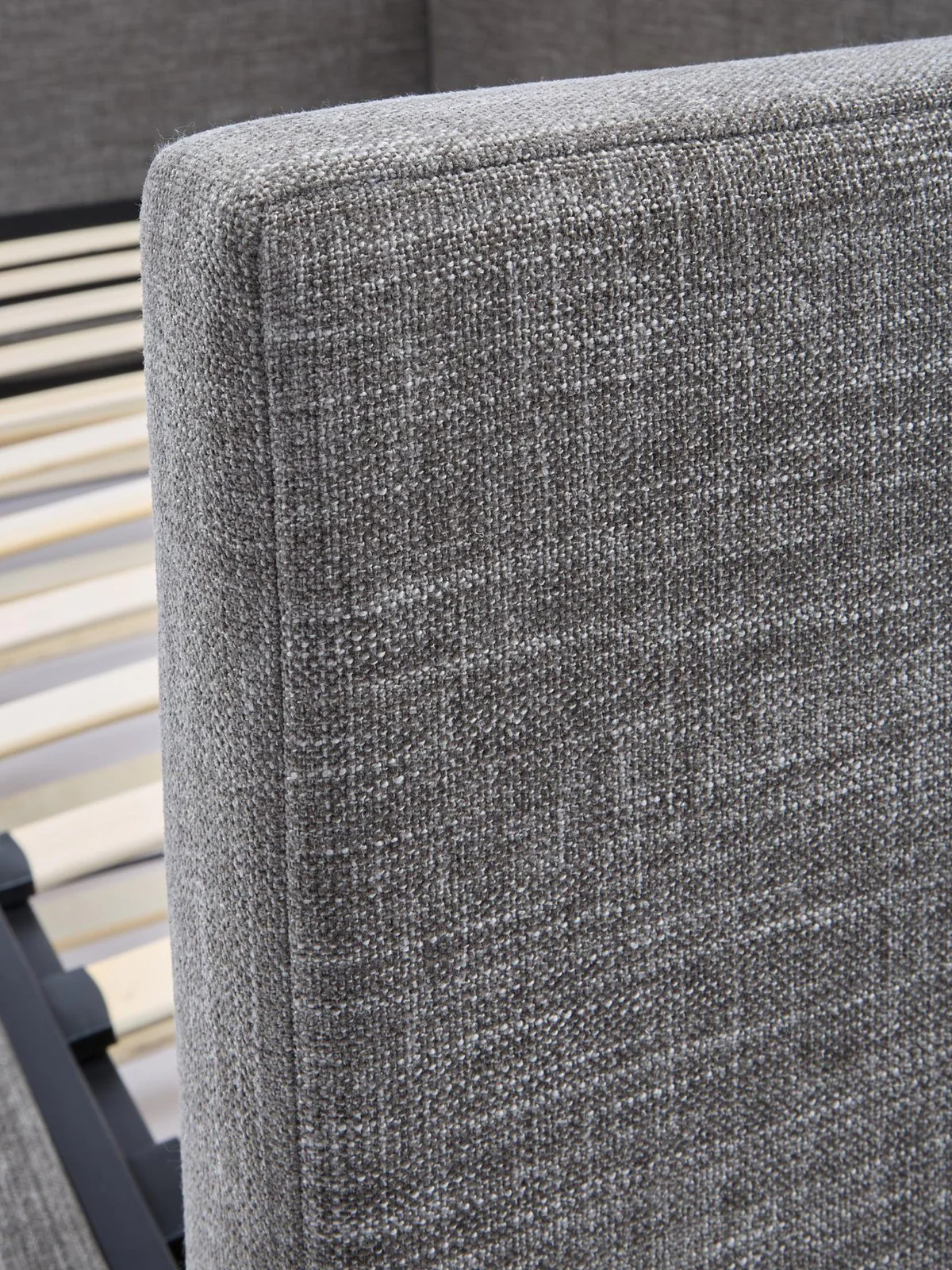 Newport Day Bed With Trundle Dark Grey Fabric Upholstered Bedroom Furniture - Image 5