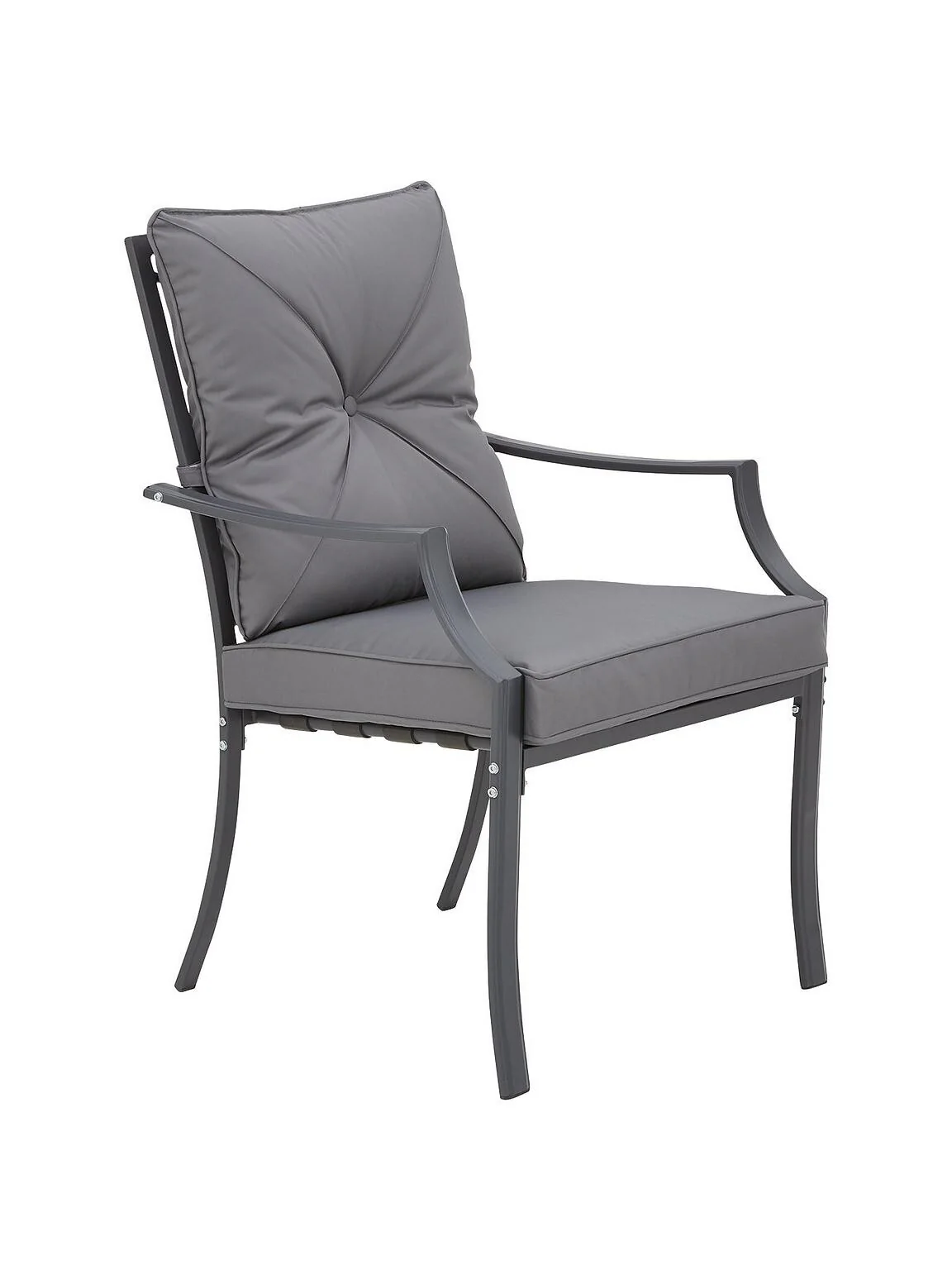Nice 6 Piece Cushioned Dining Set - Grey Comfortable Stylish Outdoor Furniture - Image 3
