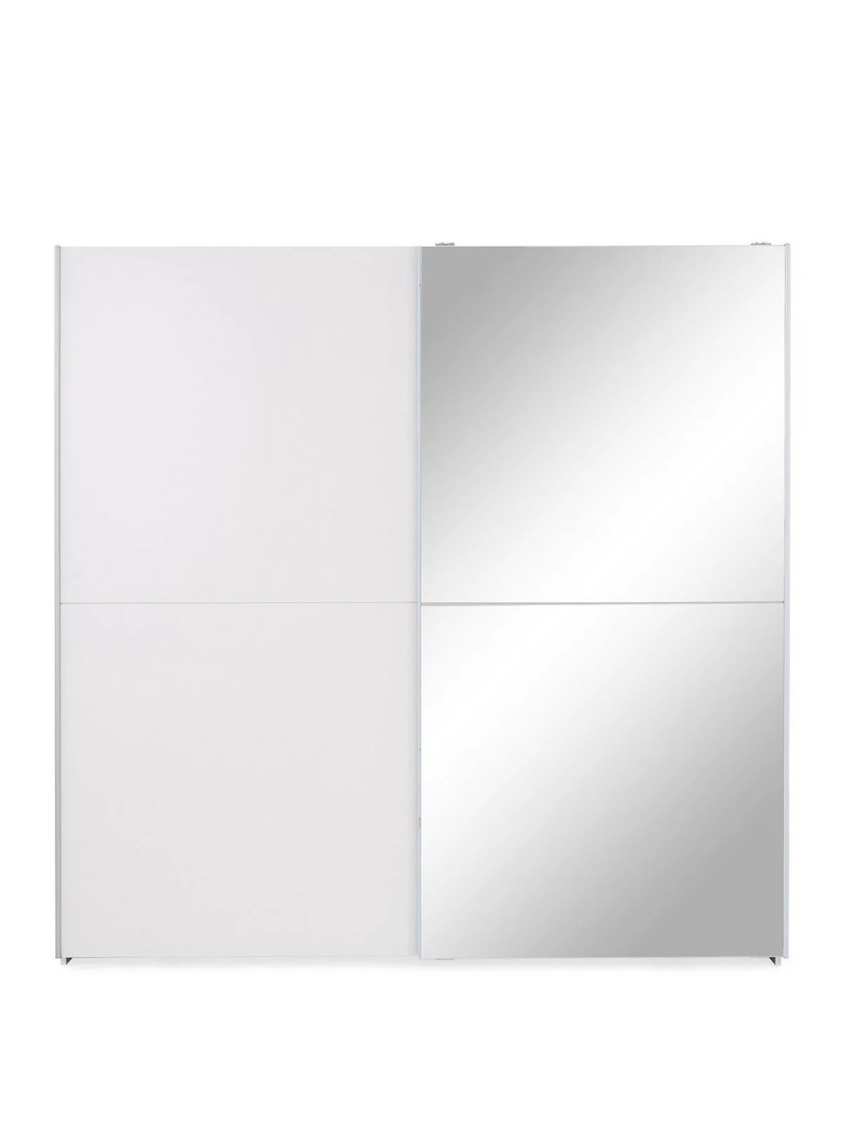 Nico 190 cm 2 Door Sliding Mirrored Wardrobe White Modern Bedroom Furniture - Image 2