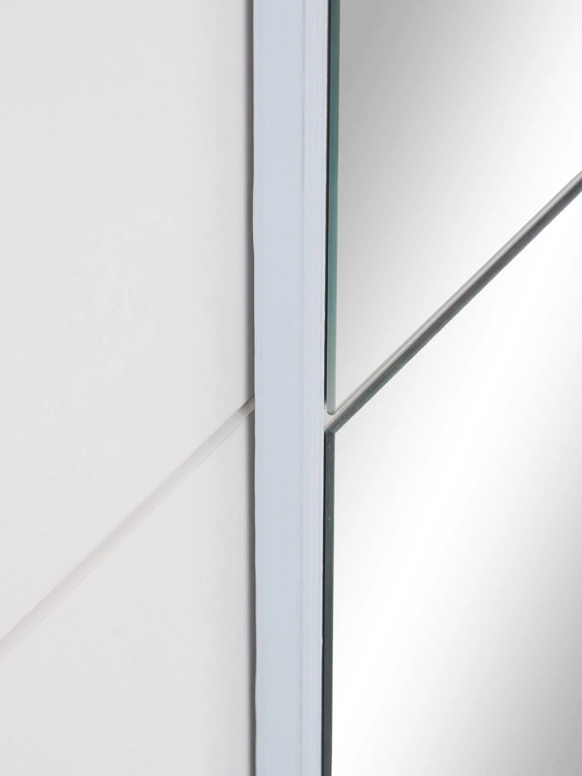 Nico 190 cm 2 Door Sliding Mirrored Wardrobe White Modern Bedroom Furniture - Image 6