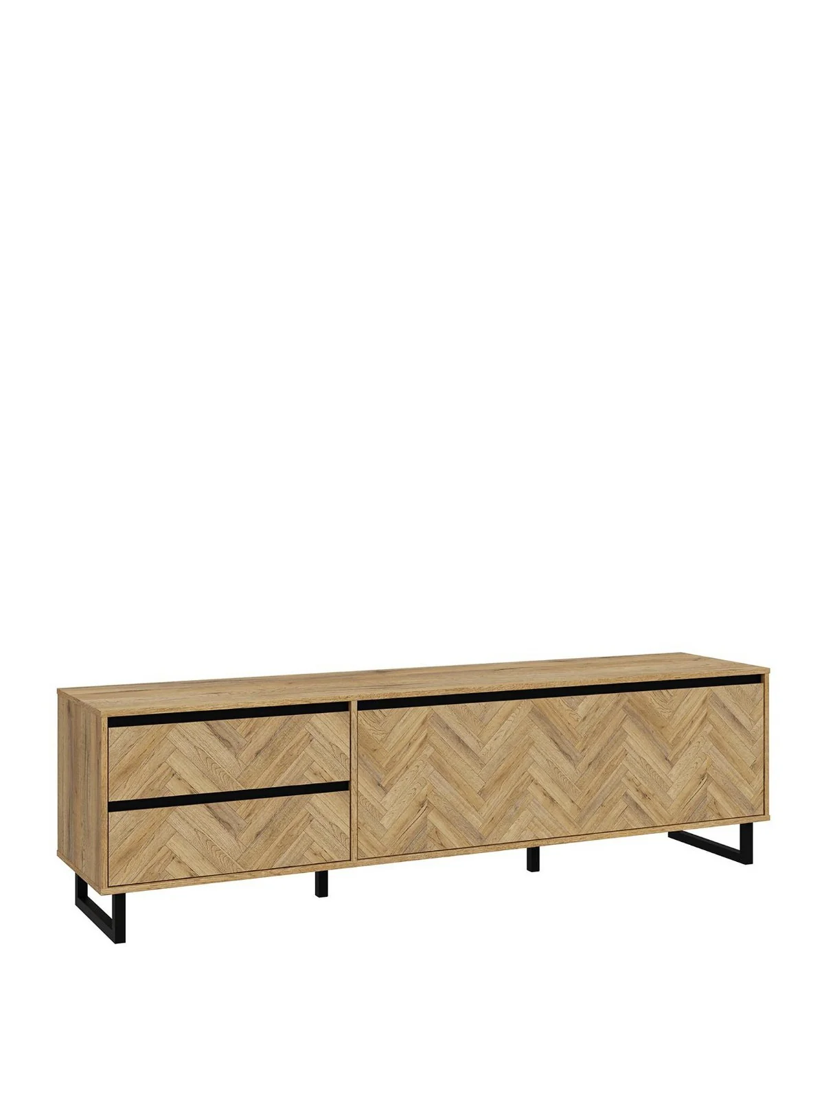 Nikomedes TV Unit Dark Oak Fits 70 Inch Media Stand Entertainment Centre UK - Image 3