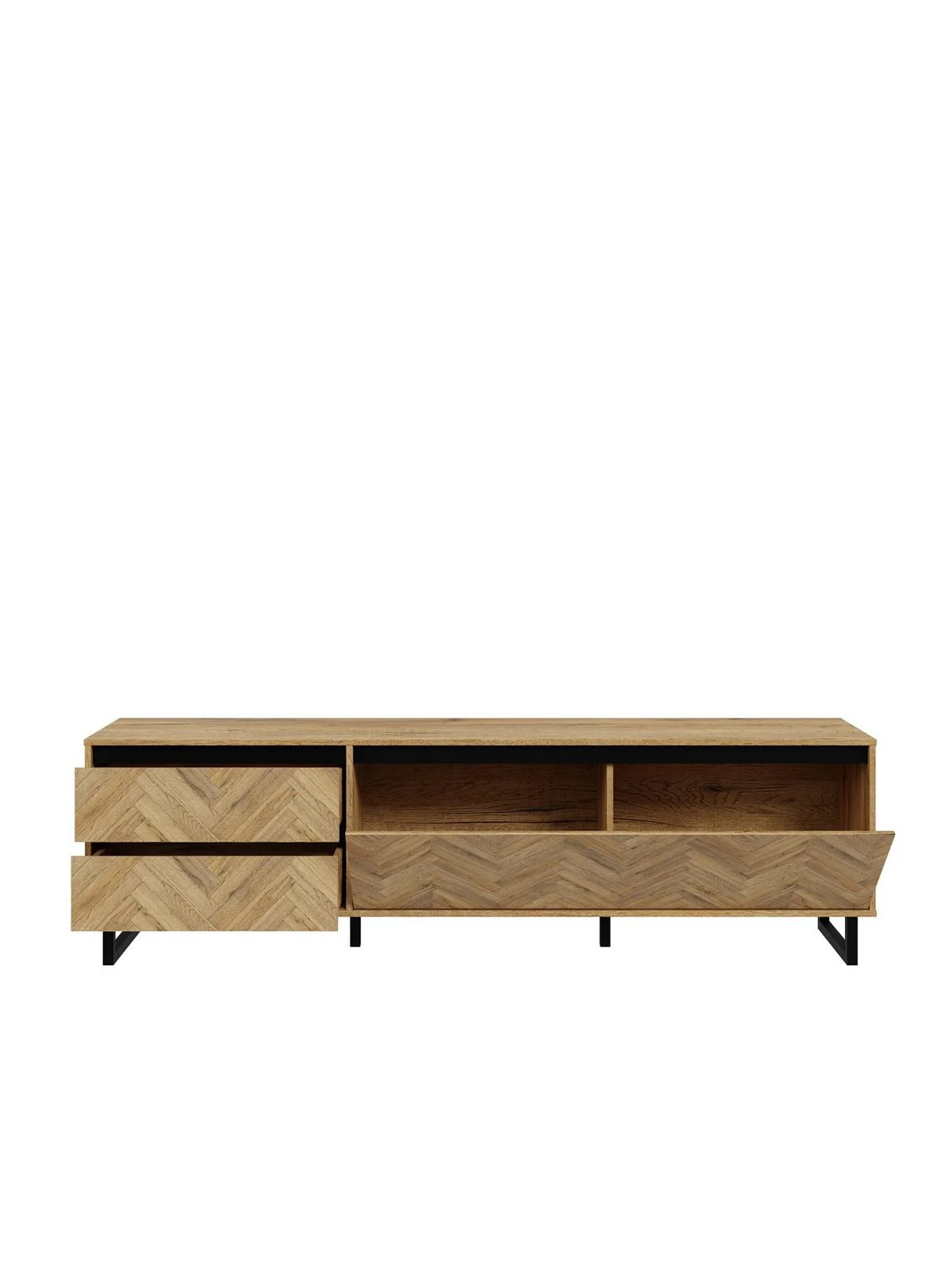Nikomedes TV Unit Dark Oak Fits 70 Inch Media Stand Entertainment Centre UK - Image 4