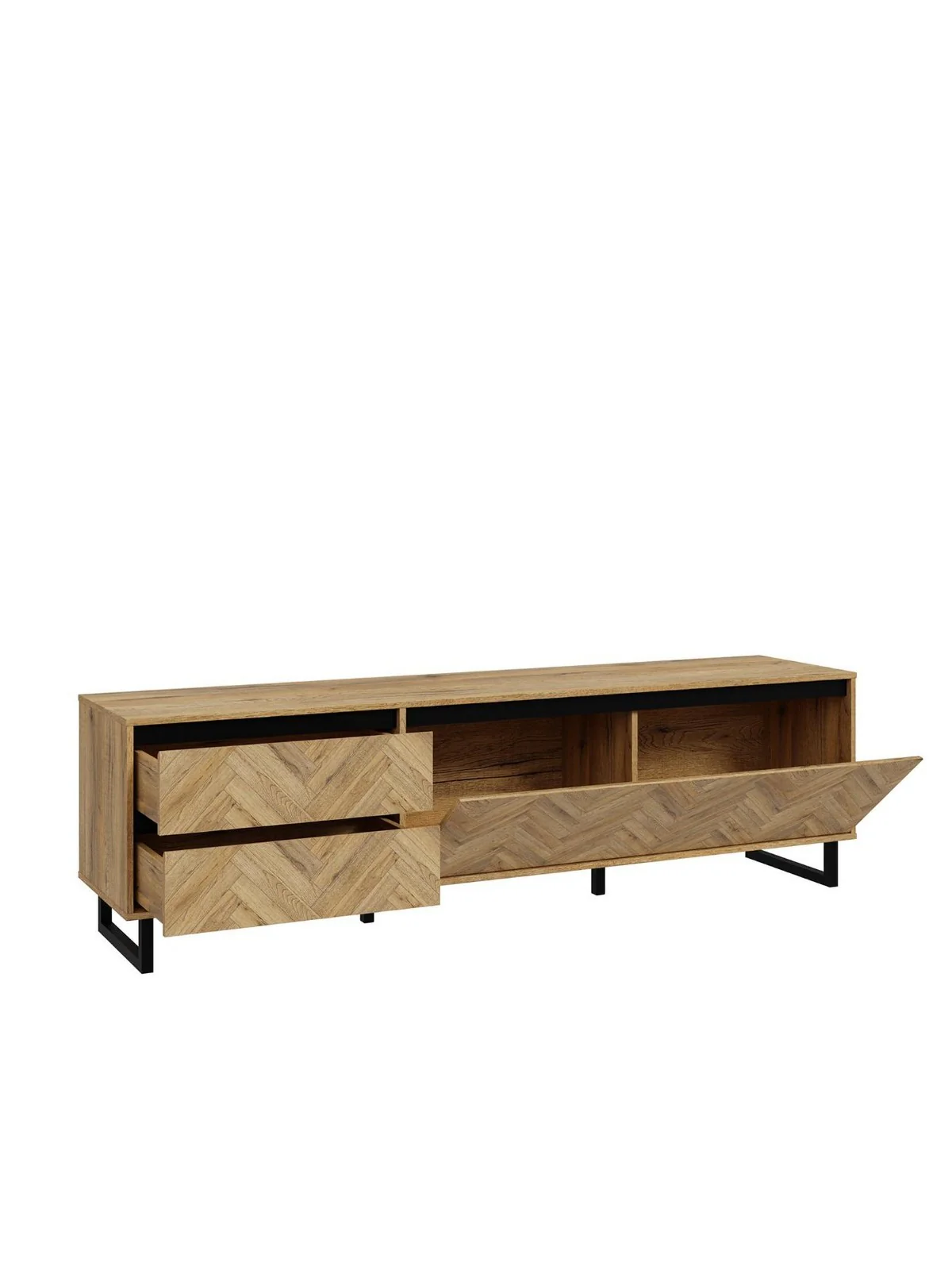 Nikomedes TV Unit Dark Oak Fits 70 Inch Media Stand Entertainment Centre UK - Image 5
