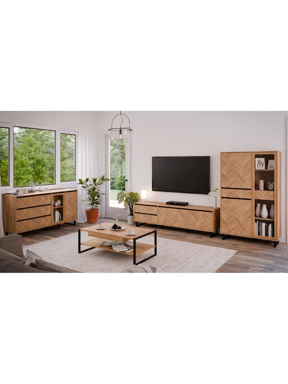 Nikomedes TV Unit Dark Oak Fits 70 Inch Media Stand Entertainment Centre UK - Image 6