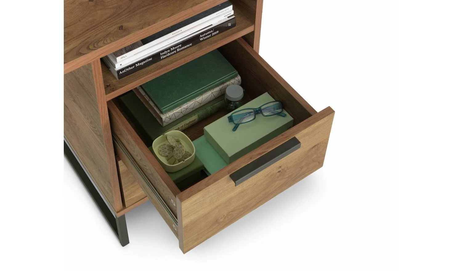 Nomad 2 Drawer Office Desk Oak Modern Home Office Furniture Workspace - Image 6