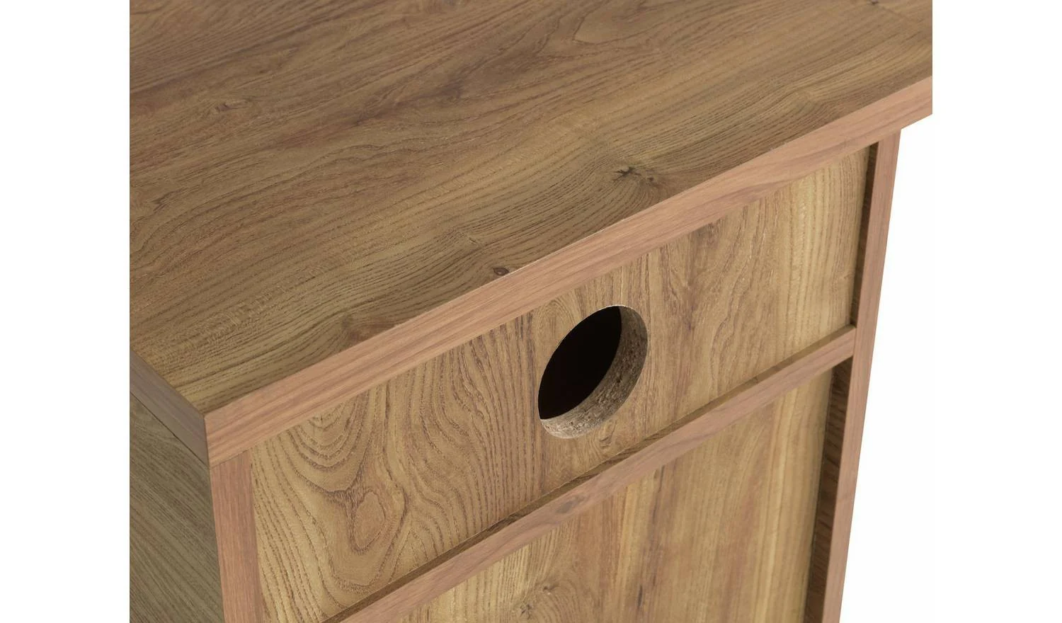 Nomad 2 Drawer Office Desk Oak Modern Home Office Furniture Workspace - Image 7
