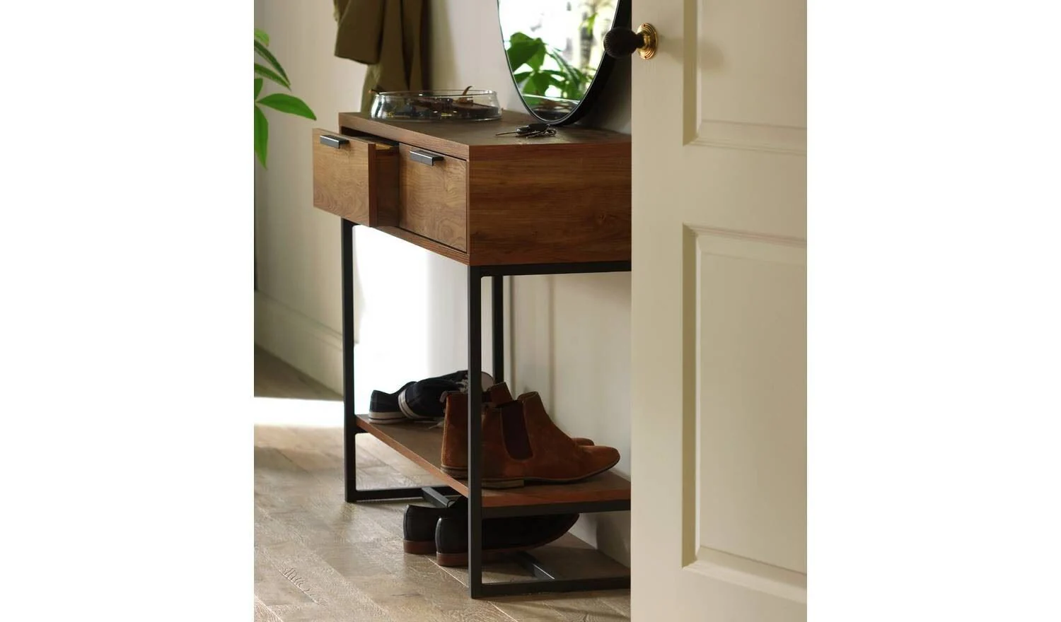 Nomad Console Table Oak Stylish and Functional Entryway Furniture - Image 2
