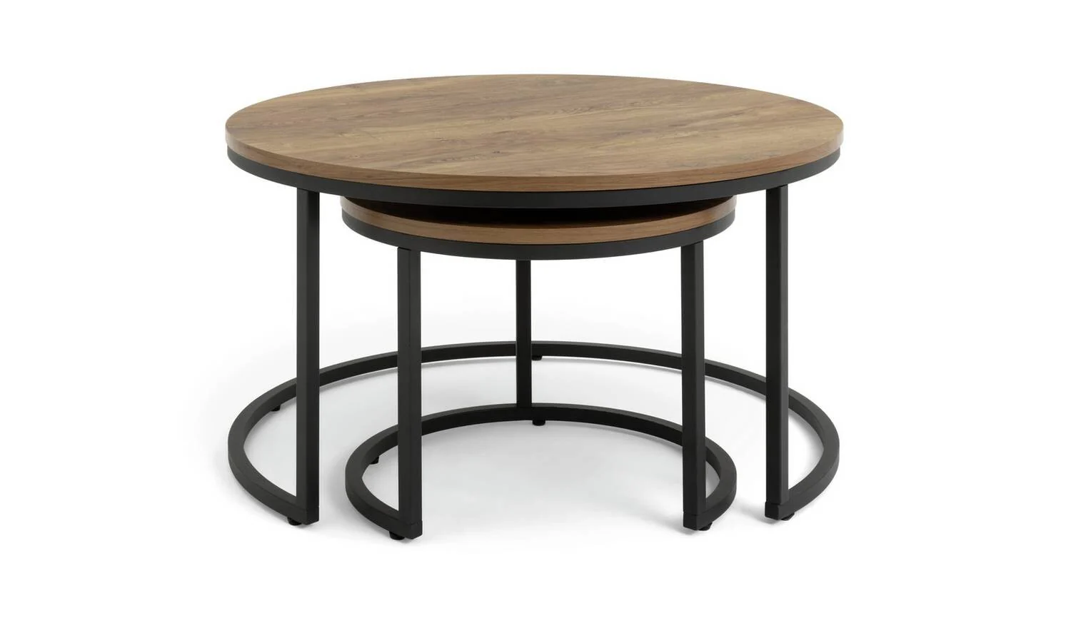 Nomad Nest of 2 Coffee Tables Oak Modern Living Room Furniture Set - Image 3