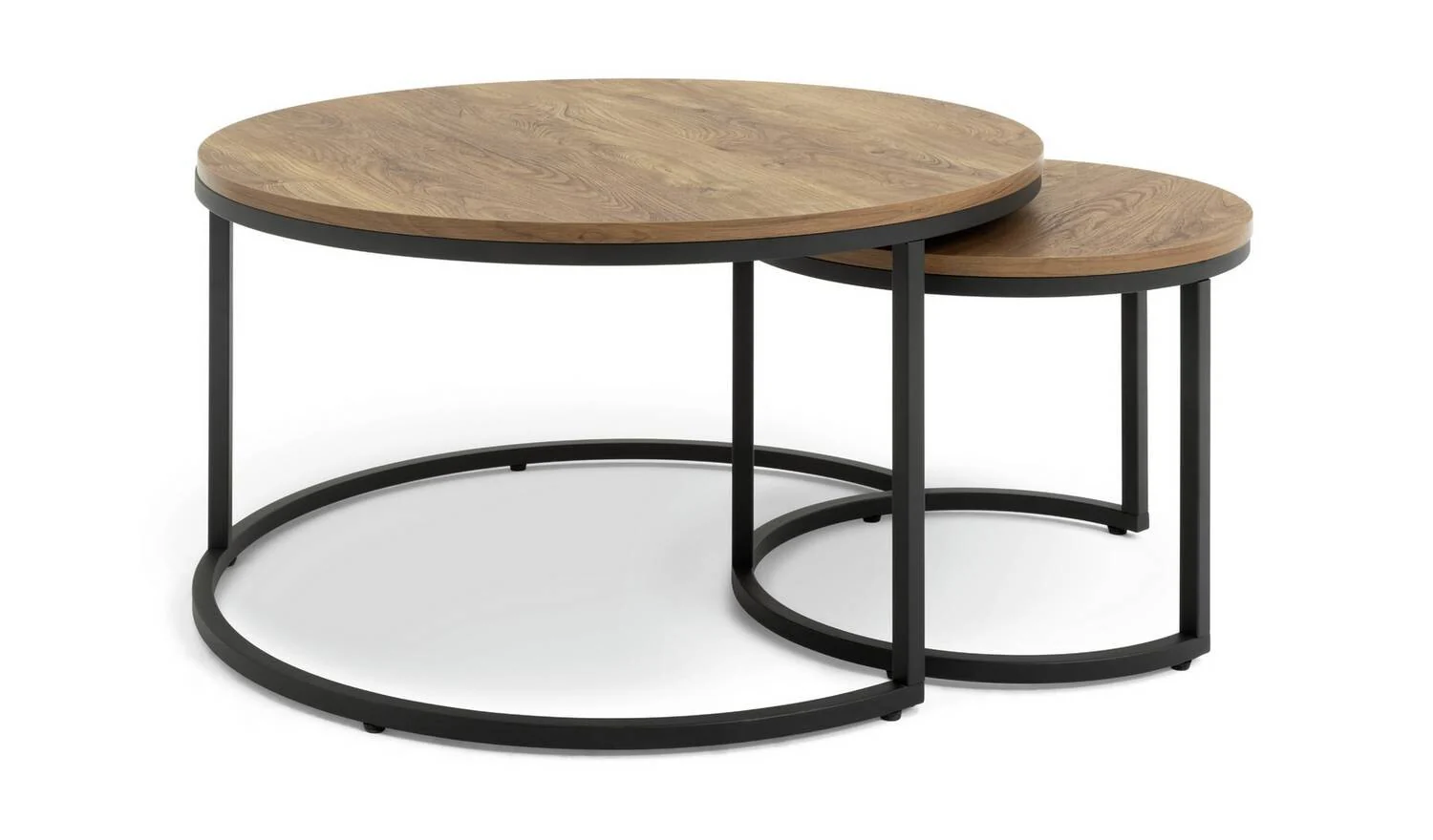 Nomad Nest of 2 Coffee Tables Oak Modern Living Room Furniture Set - Image 4