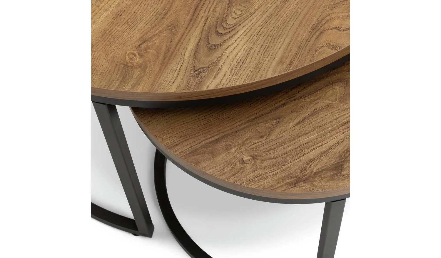 Nomad Nest of 2 Coffee Tables Oak Modern Living Room Furniture Set - Image 5