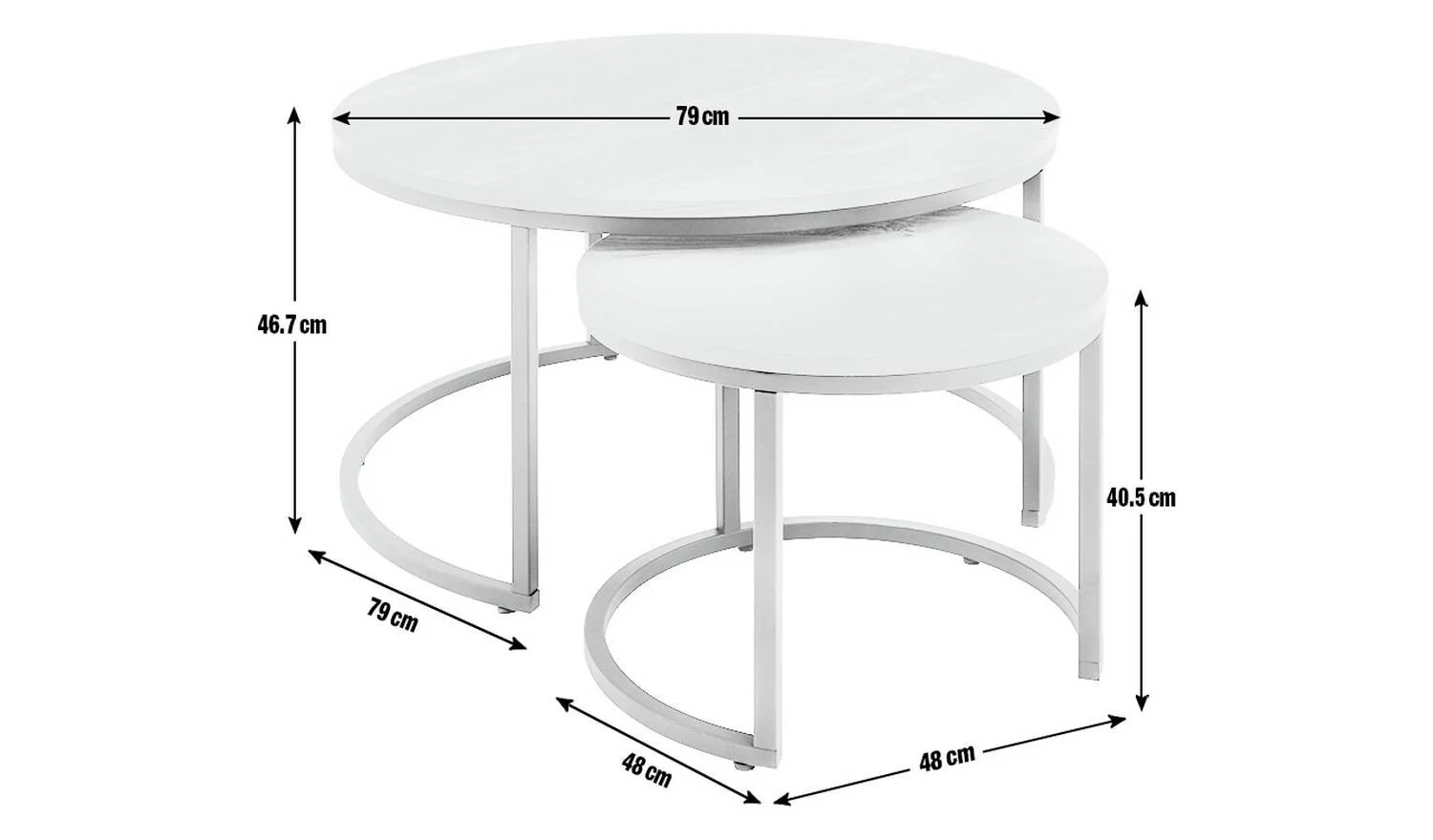 Nomad Nest of 2 Coffee Tables Oak Modern Living Room Furniture Set - Image 6