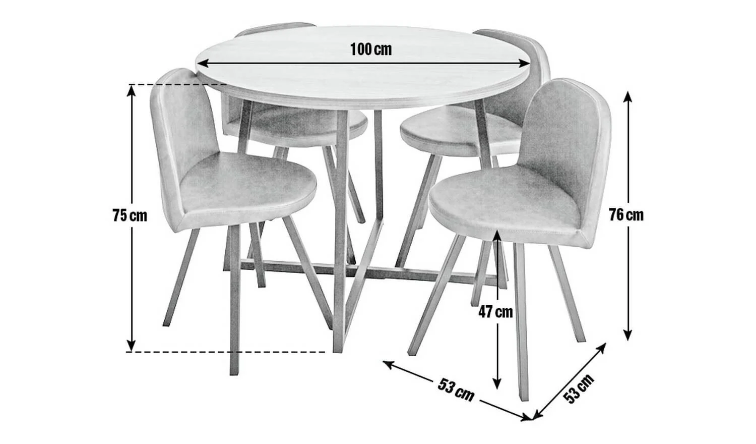 Nomad Oak Effect Dining Table & 4 Chocolate Chairs - Image 9