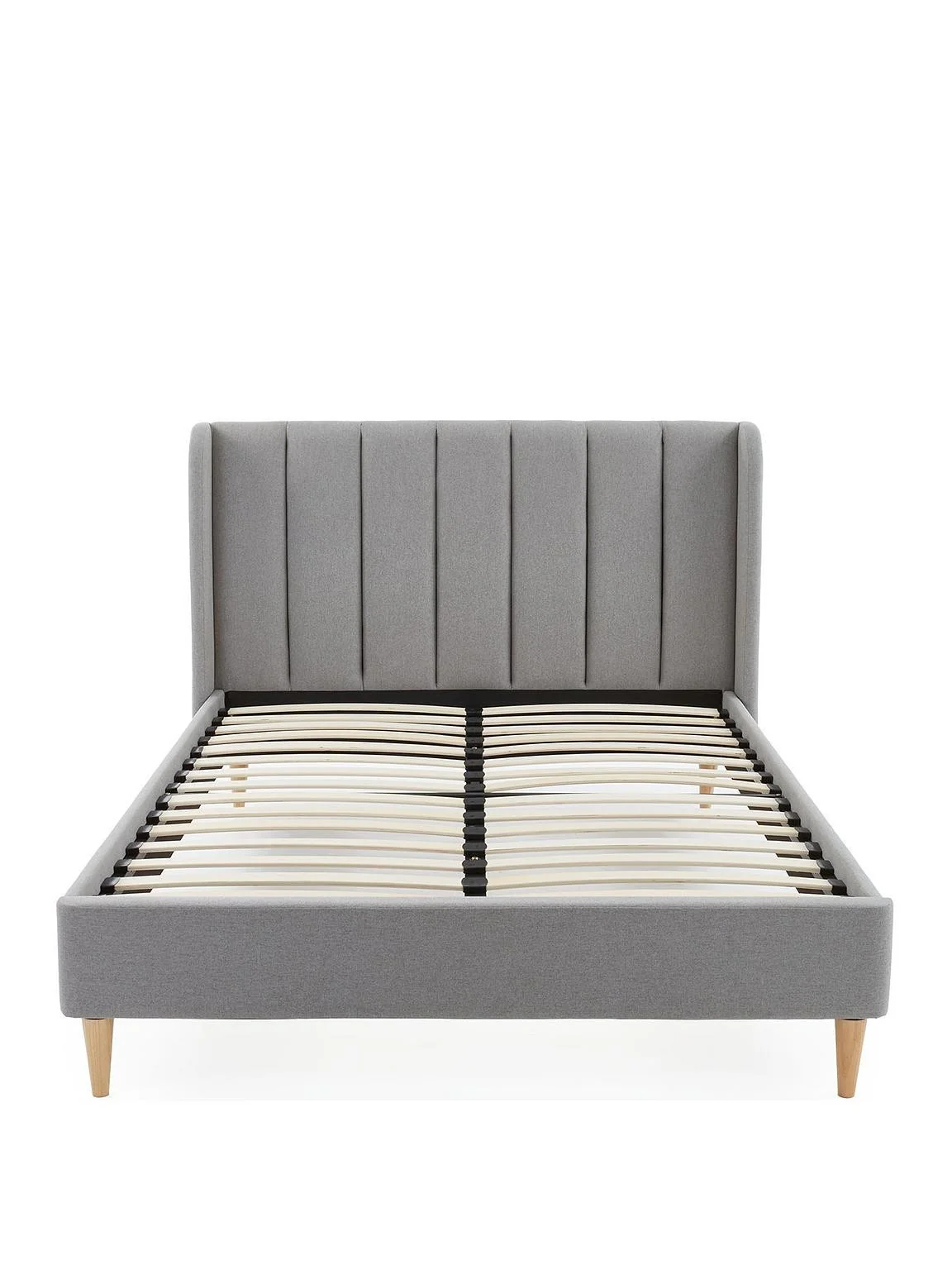 Nook Double Bed Frame Grey | Winged Headboard | Sprung Slats - Image 2