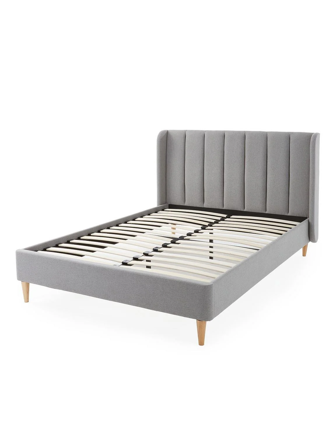 Nook Double Bed Frame Grey | Winged Headboard | Sprung Slats - Image 3