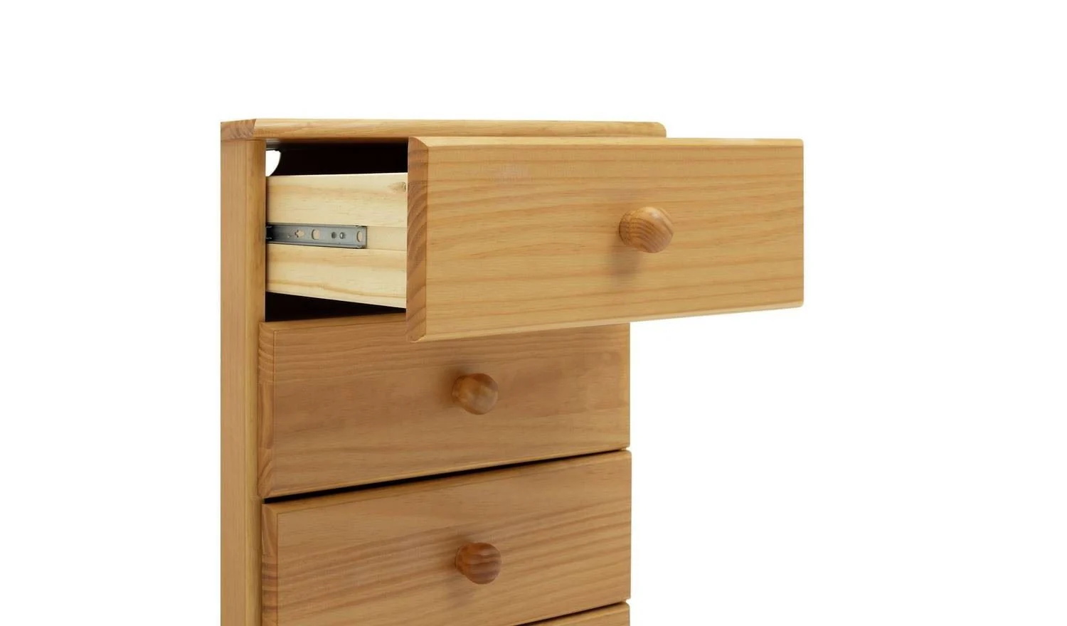 Nordic 3 Drawer Bedside Table - Pine - Image 3