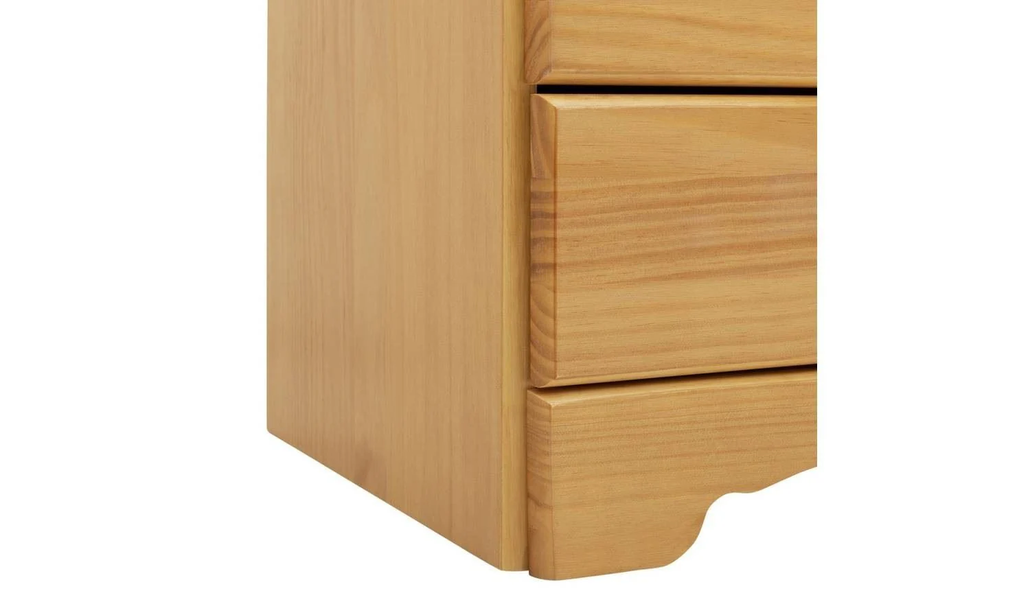 Nordic 3 Drawer Bedside Table - Pine - Image 4