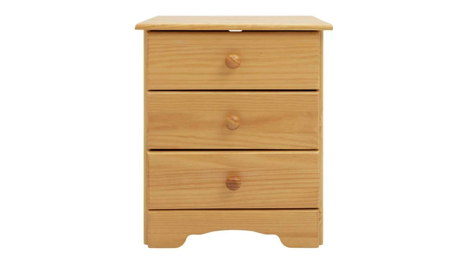 Nordic 3 Drawer Bedside Table - Pine - Image 7