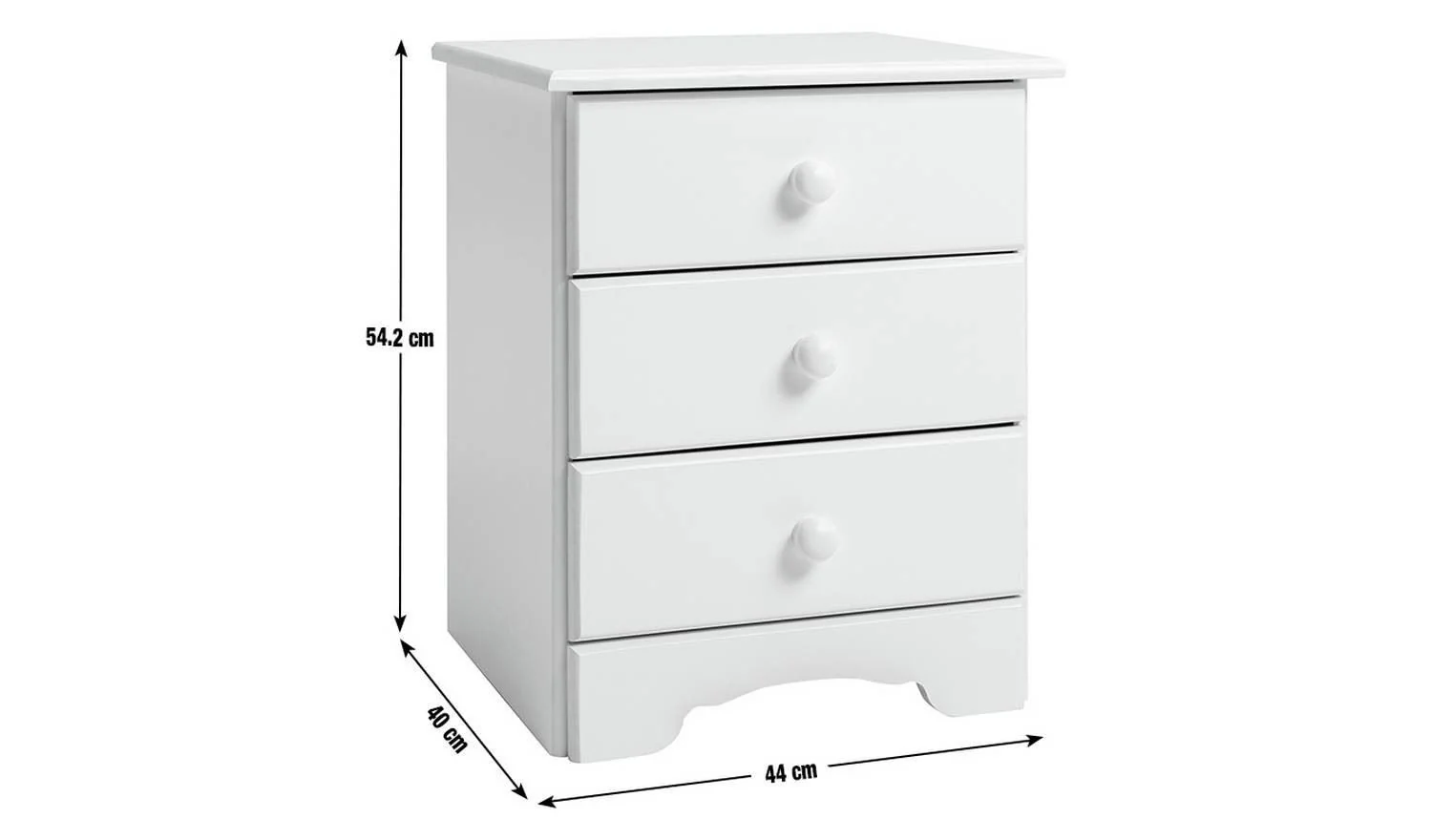 Nordic 3 Drawer Bedside Table - Pine - Image 8