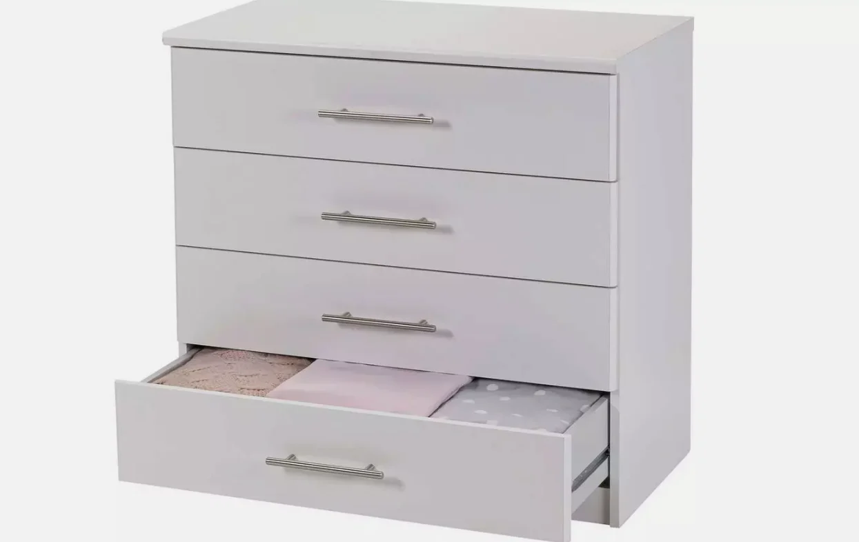 Normandy 4 Drawer Chest of Drawers White Modern Home Decor - Image 3