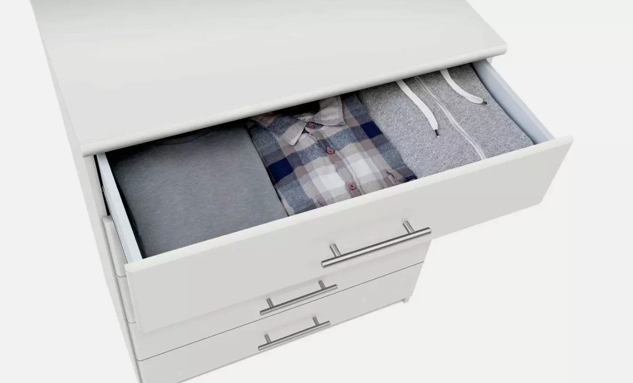 Normandy 5 Drawer Chest of Drawers White Storage Organiser Bedroom - Image 2