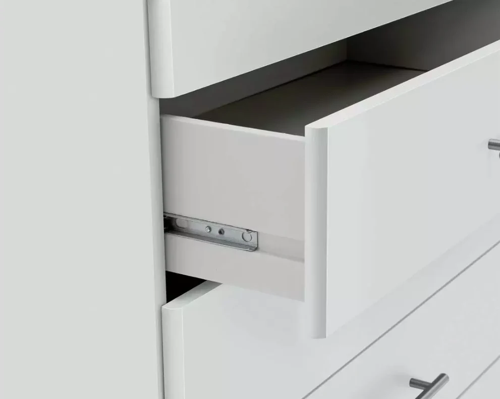 Normandy 5 Drawer Chest of Drawers White Storage Organiser Bedroom - Image 5