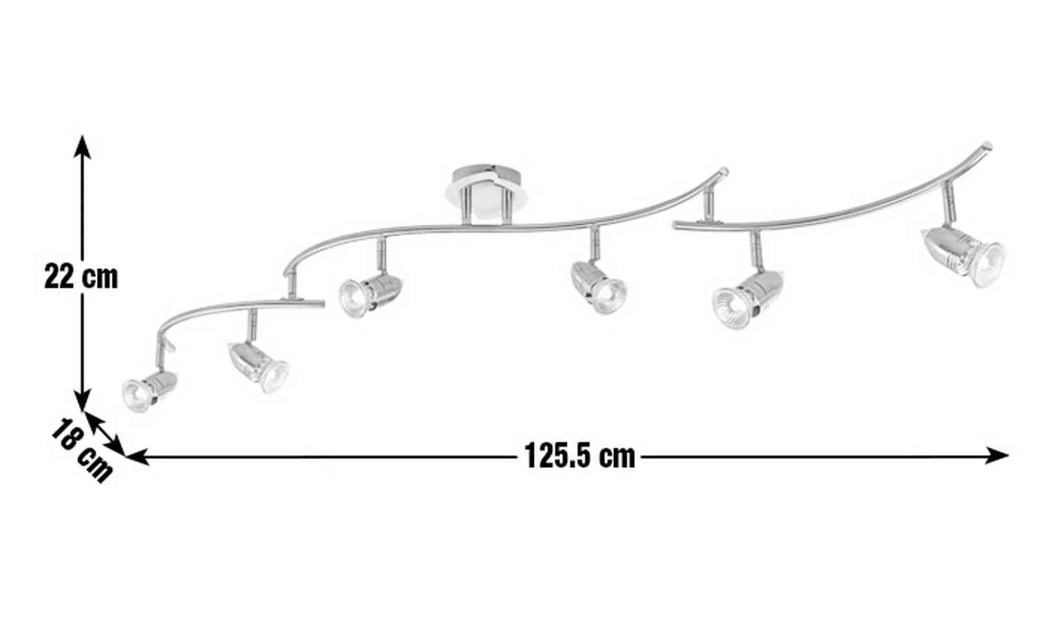 Norton 6 Light Folding Ceiling Bar Chrome Easy Installation - Image 2