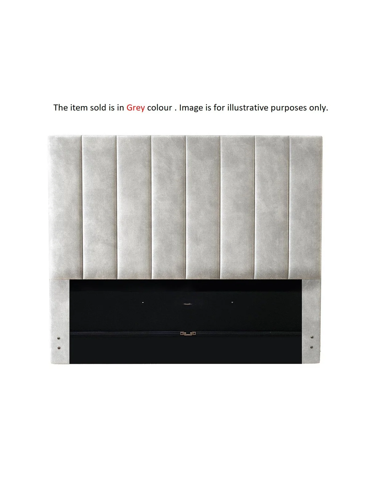 Nova Double Headboard Grey | Upholstered Fabric | Ready Assembled | Textured - Image 2