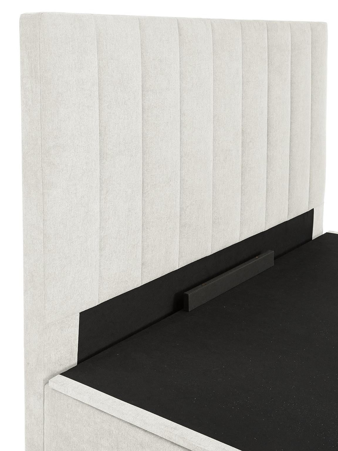 Nova End Lift Storage Ottoman Bed Ivory Double | Upholstered | Hydraulic Lift - Image 4
