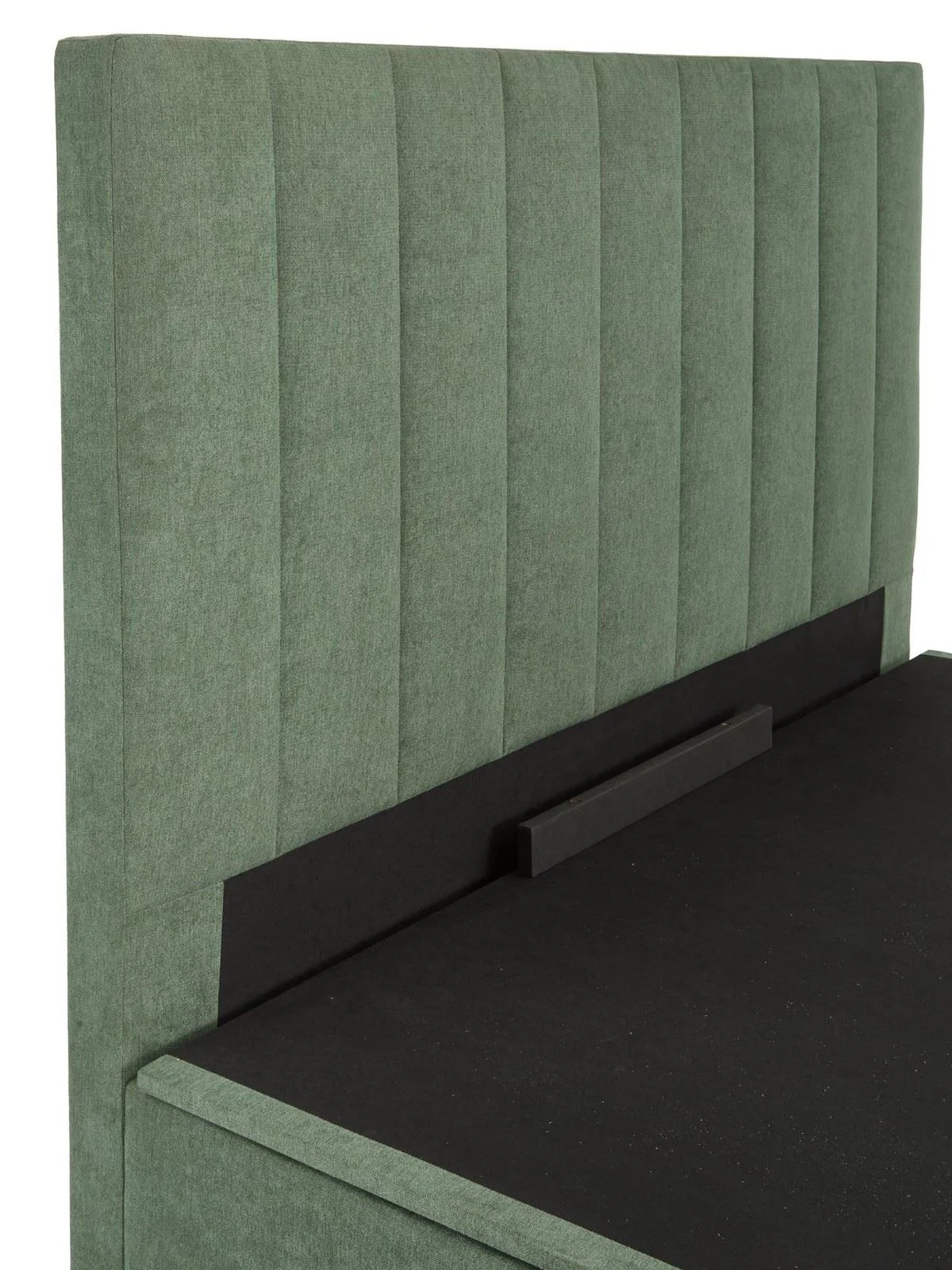 Nova End Lift Up Storage Fabric Ottoman Double Bed Winter Moss - Image 4