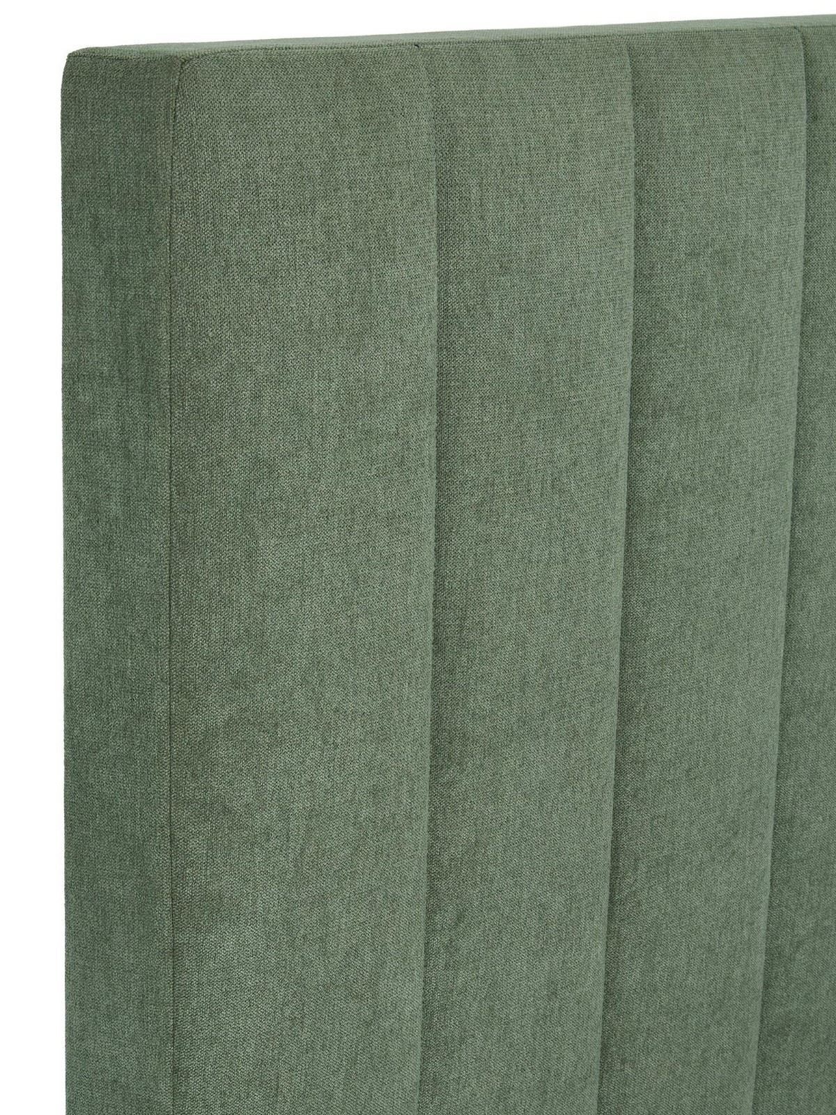 Nova End Lift Up Storage Fabric Ottoman Double Bed Winter Moss - Image 6