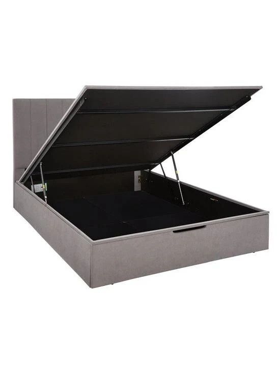 Nova Fabric End Lift up Storage Ottoman King Bed Grey Stylish and Comfortable - Image 4
