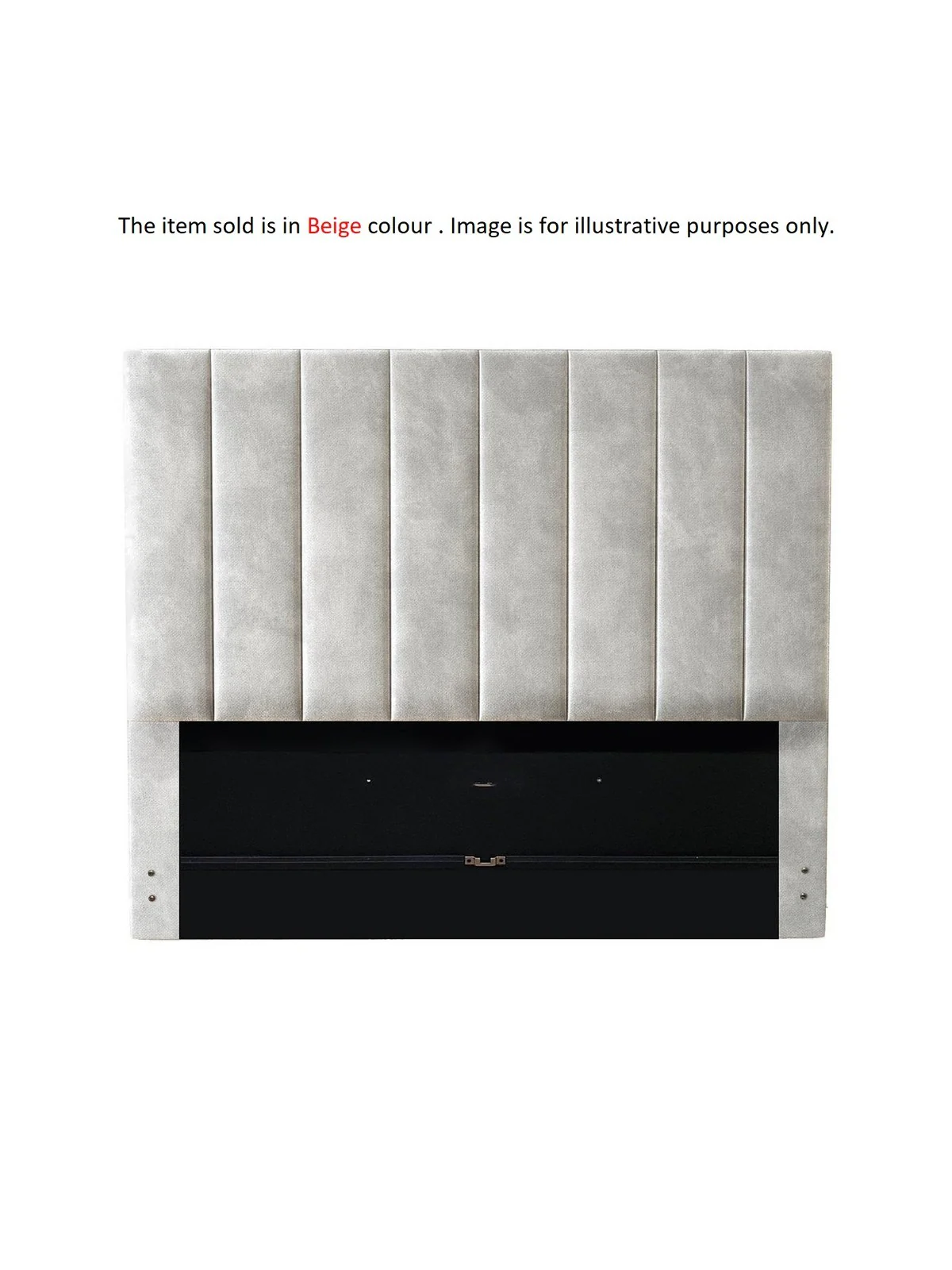 Nova Fabric Headboard Double Beige | Padded with Vertical Stitching - Image 2