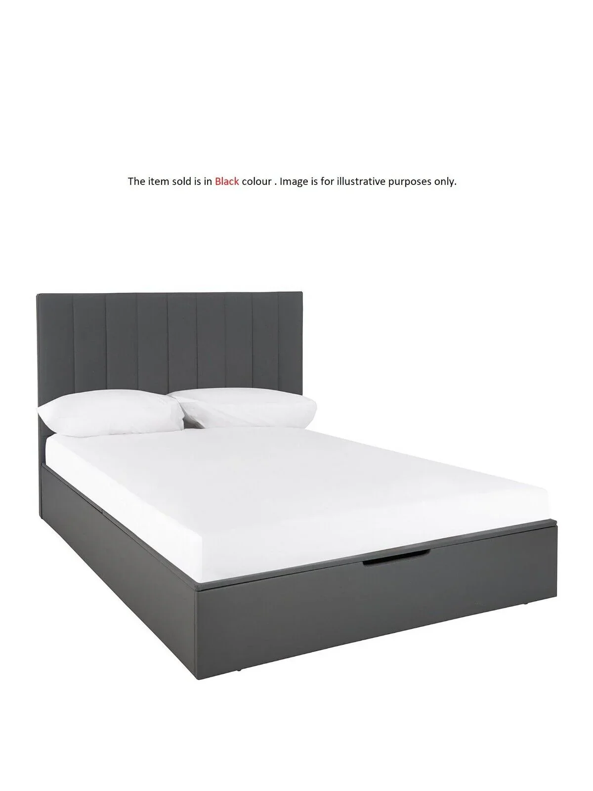 Nova Faux Leather End Lift Up Storage Double Bed Black Bedroom Ottoman - Image 3