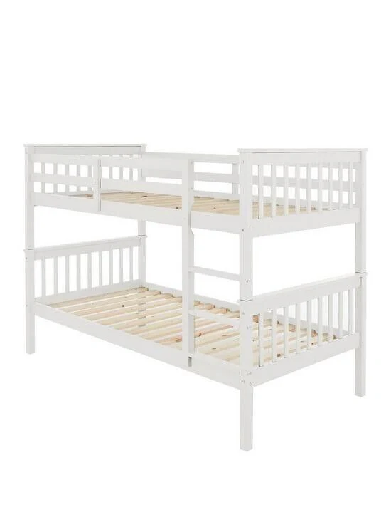 Novara Bunk Bed White Durable Space-Saving Bedroom Furniture for Kids' Rooms - Image 2