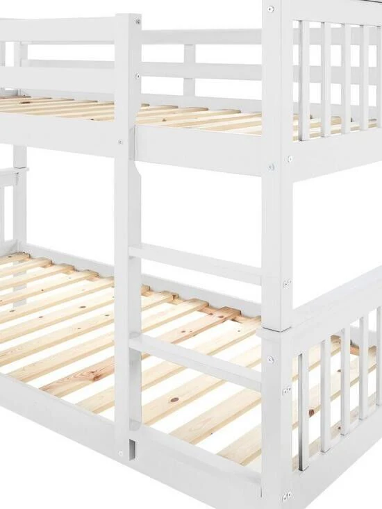 Novara Bunk Bed White Durable Space-Saving Bedroom Furniture for Kids' Rooms - Image 4