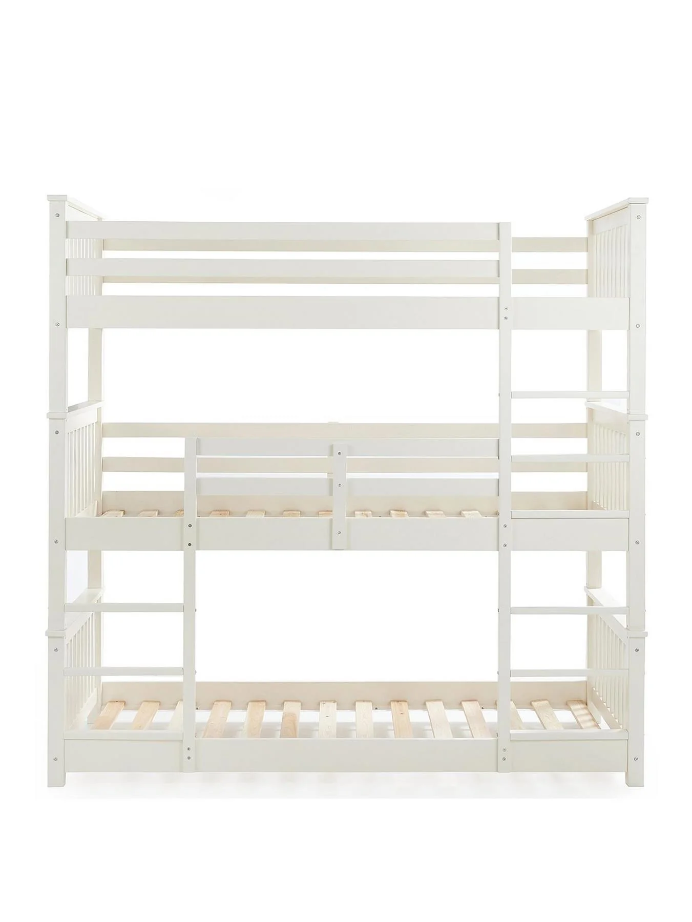 Novara White Triple Bunk Bed 3 Sleeper Kids Childrens Bedroom Furniture - Image 2