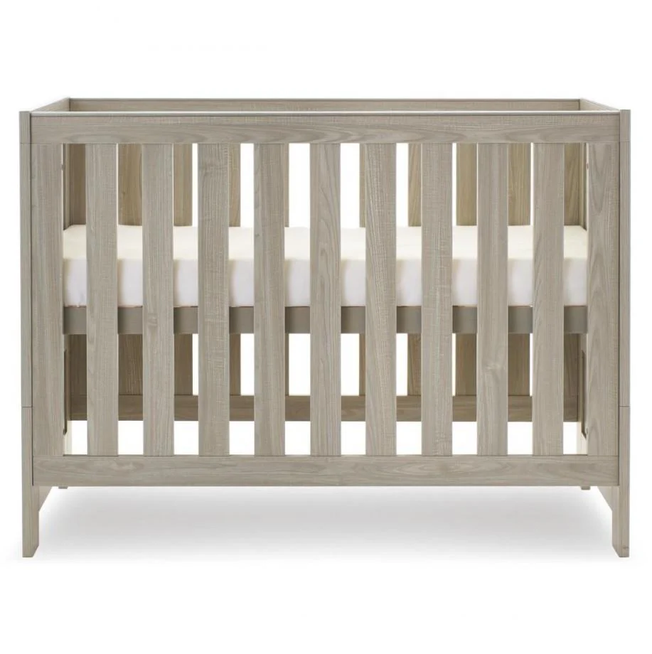 Obaby Nika Mini Cot Bed Grey Wash Modern Nursery Furniture UK - Image 3