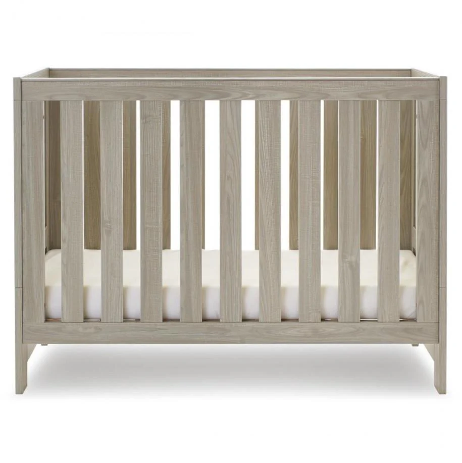 Obaby Nika Mini Cot Bed Grey Wash Modern Nursery Furniture UK - Image 4