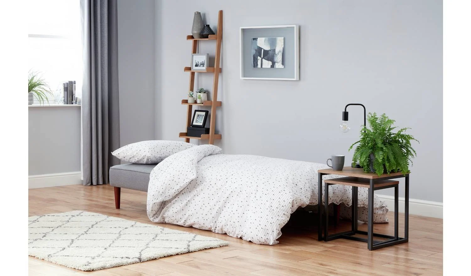 Odeon Fabric 2 Seater Clic Clac Sofa Bed Grey Comfortable Seating - Image 4