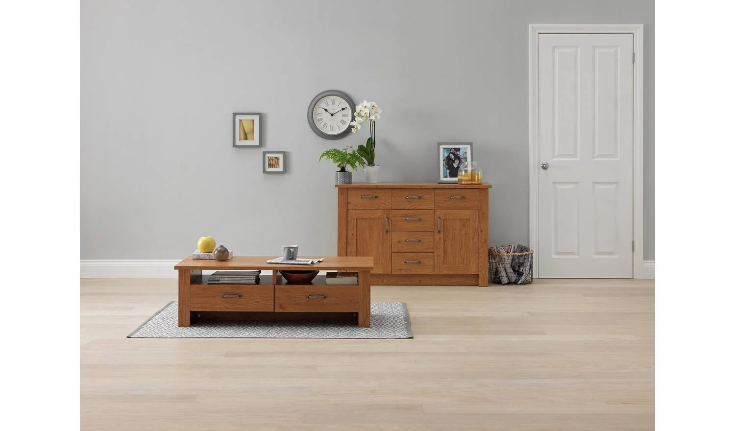 Ohio Coffee Table Oak Effect Living Room Furniture Storage Shelf - Image 7