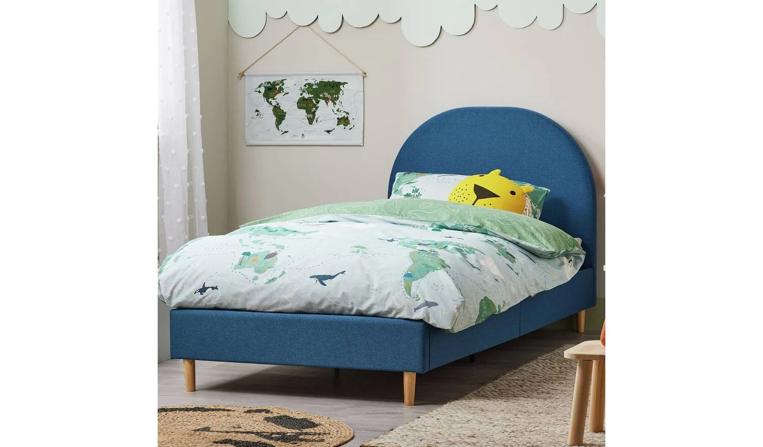 Olivia Single Bed Frame Blue Kids Childrens Bedroom Furniture Fun - Image 3