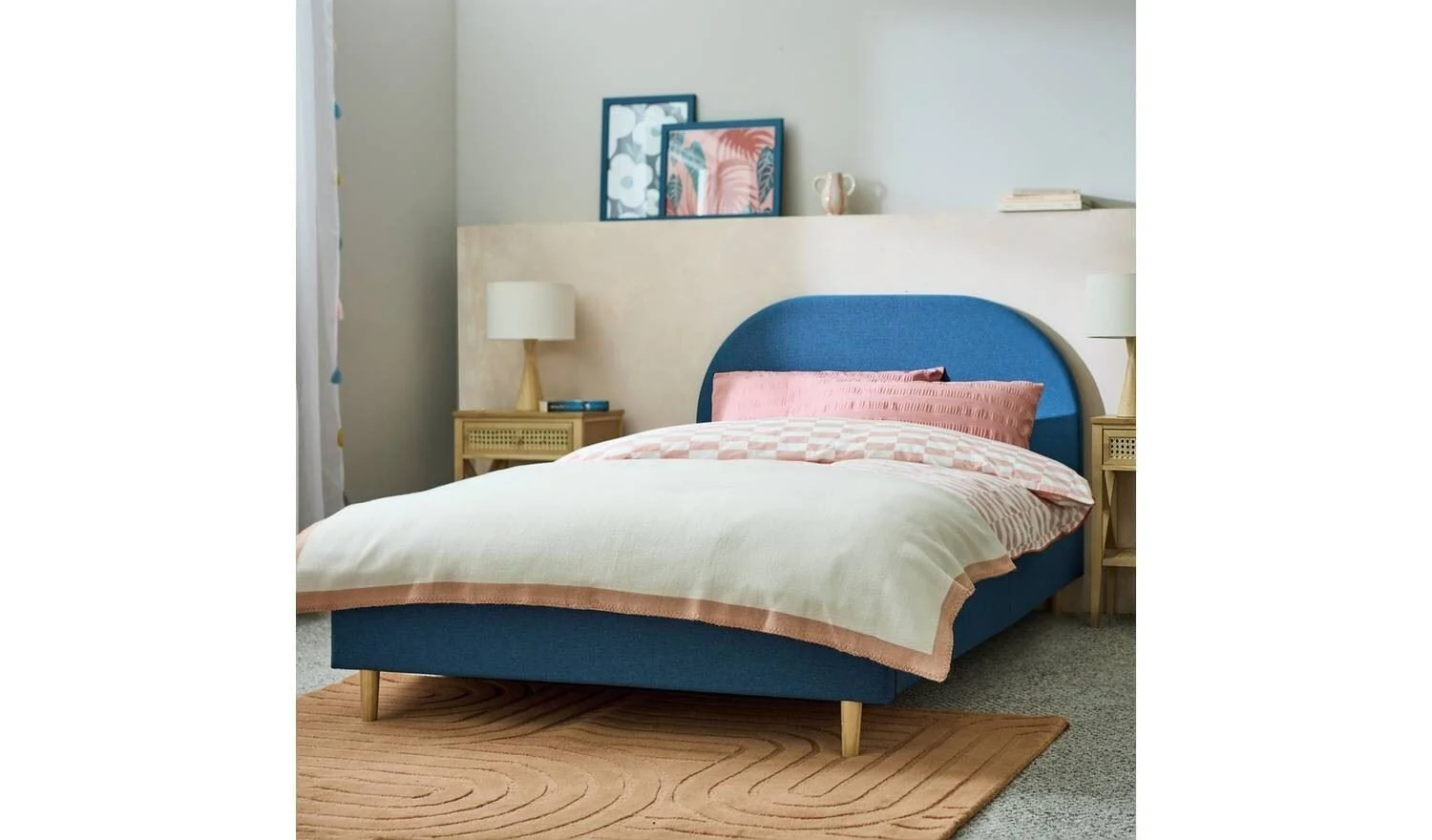 Olivia Small Double Bed Frame - Blue - Image 3