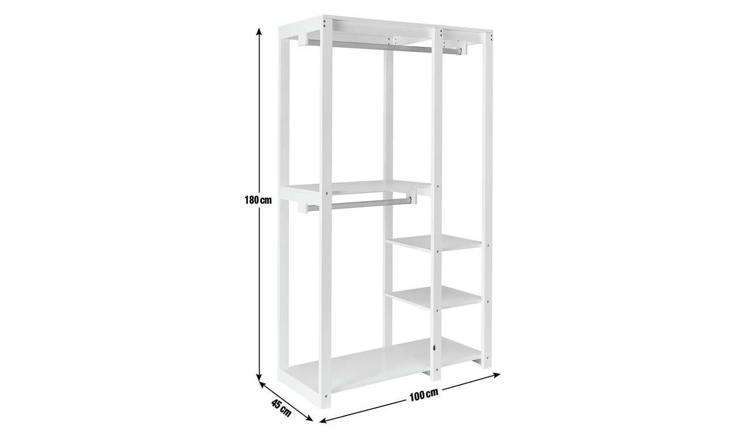 Open Decorative Wardrobe Unit - White - Image 4