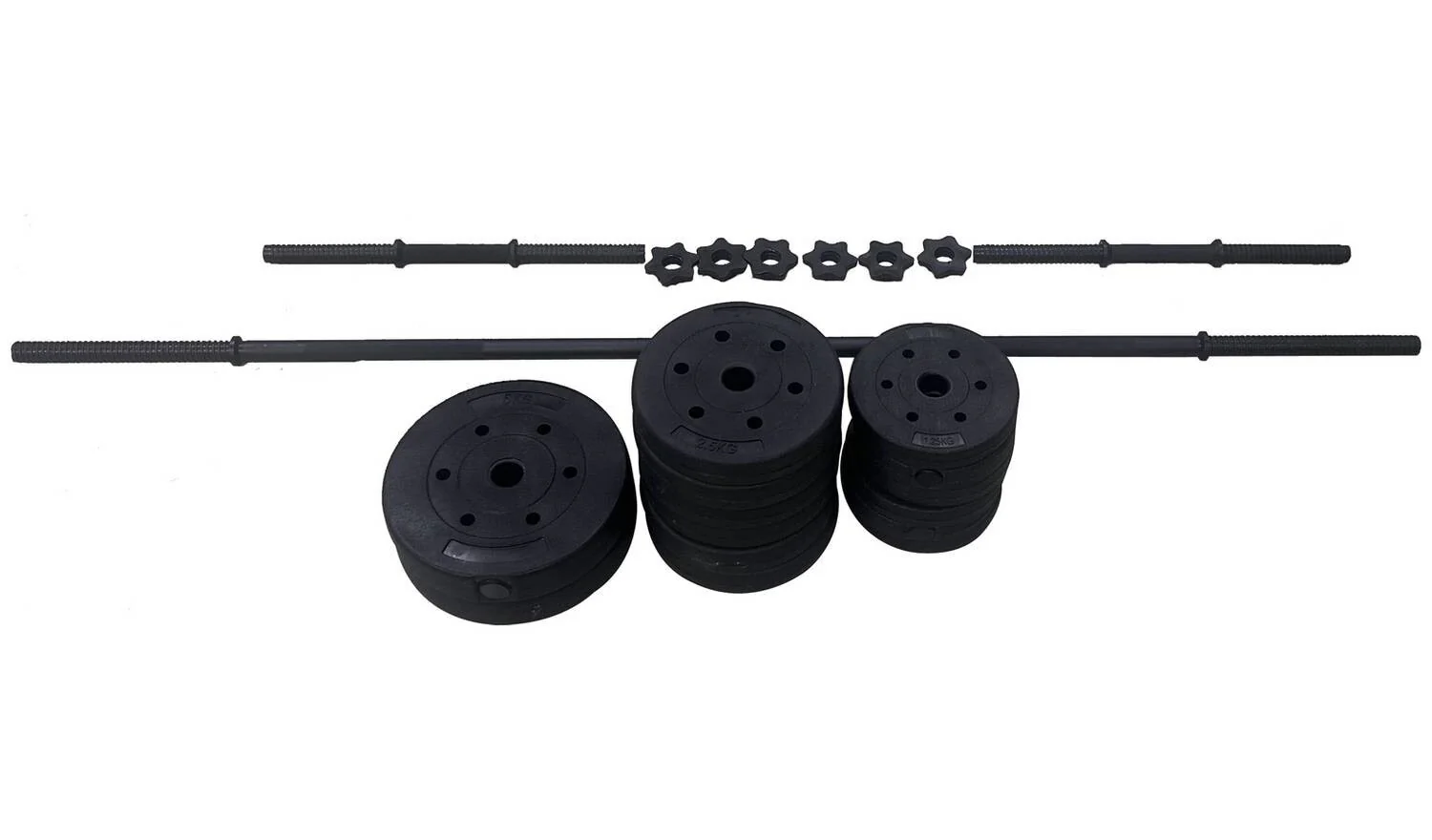 Opti Vinyl Barbell and Dumbbell Set 35kg Home Gym Strength Training - Image 4
