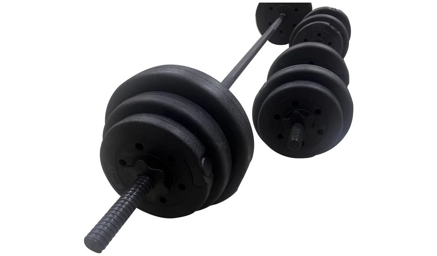Opti Vinyl Barbell and Dumbbell Set 35kg Home Gym Strength Training - Image 7