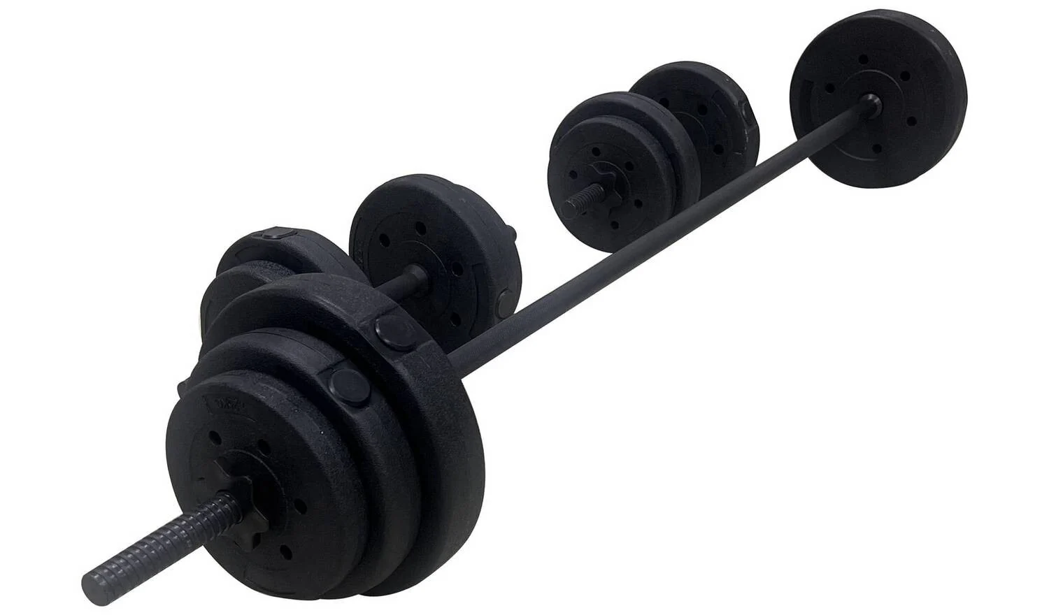 Opti Vinyl Barbell and Dumbbell Set 35kg Home Gym Strength Training - Image 8