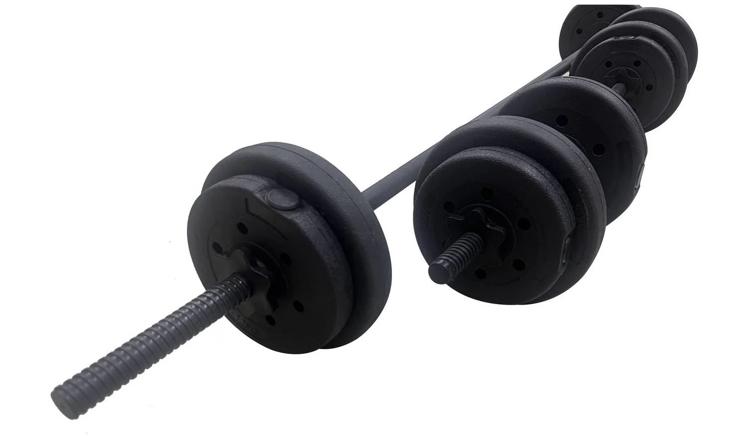 Opti Vinyl Dumbbell and Barbell Set 25kg Home Gym Weight Lifting Fitness - Image 4