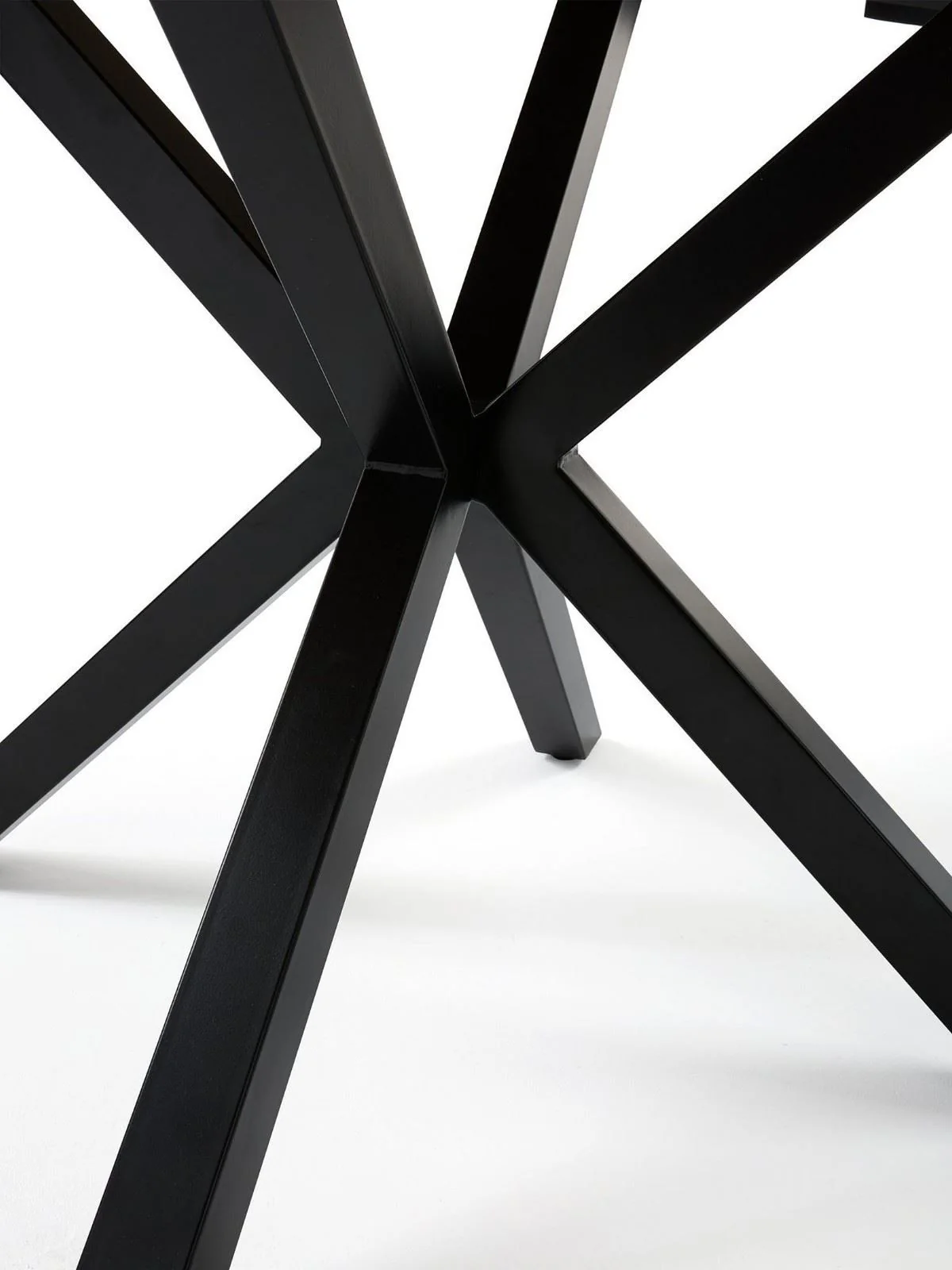 Oslo 120 cm Round Dining Table Oak & Black Modern Dining Room Furniture - Image 4